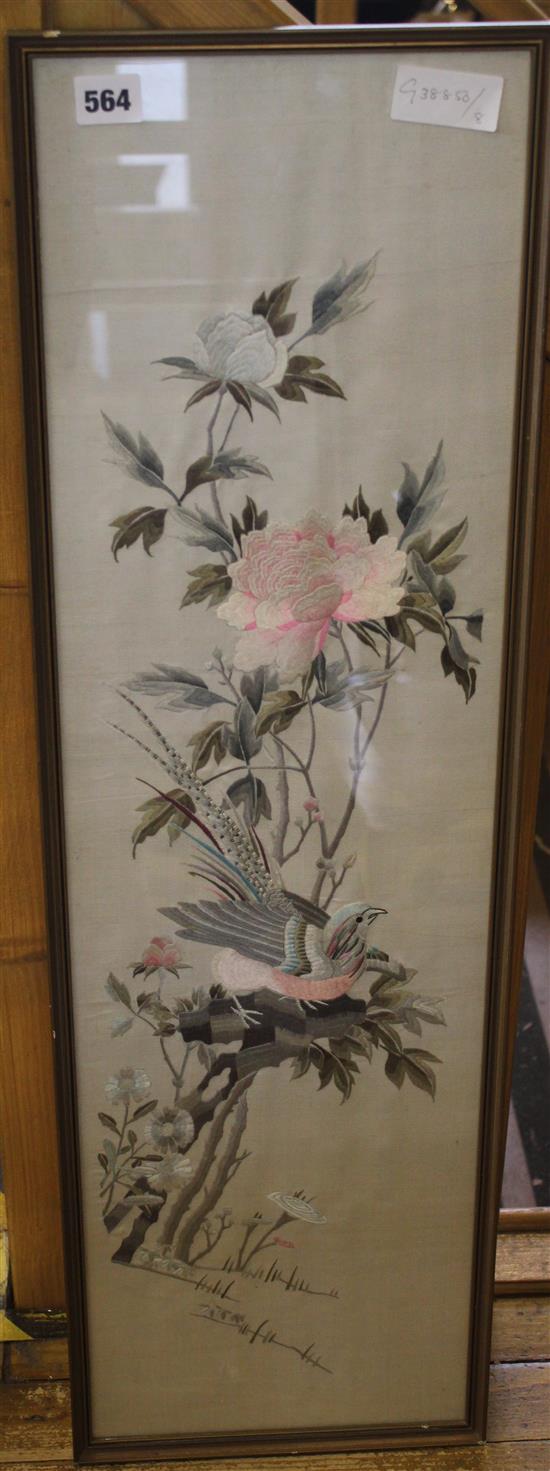 Chinese silk embroidery panel